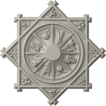 Ekena Millwork Antilles Ceiling Medallion (Fits Canopies up to 6"), Hand-Painted Pot of Cream, 38 1/4"OD x 1 1/2"P CM38ANPCF